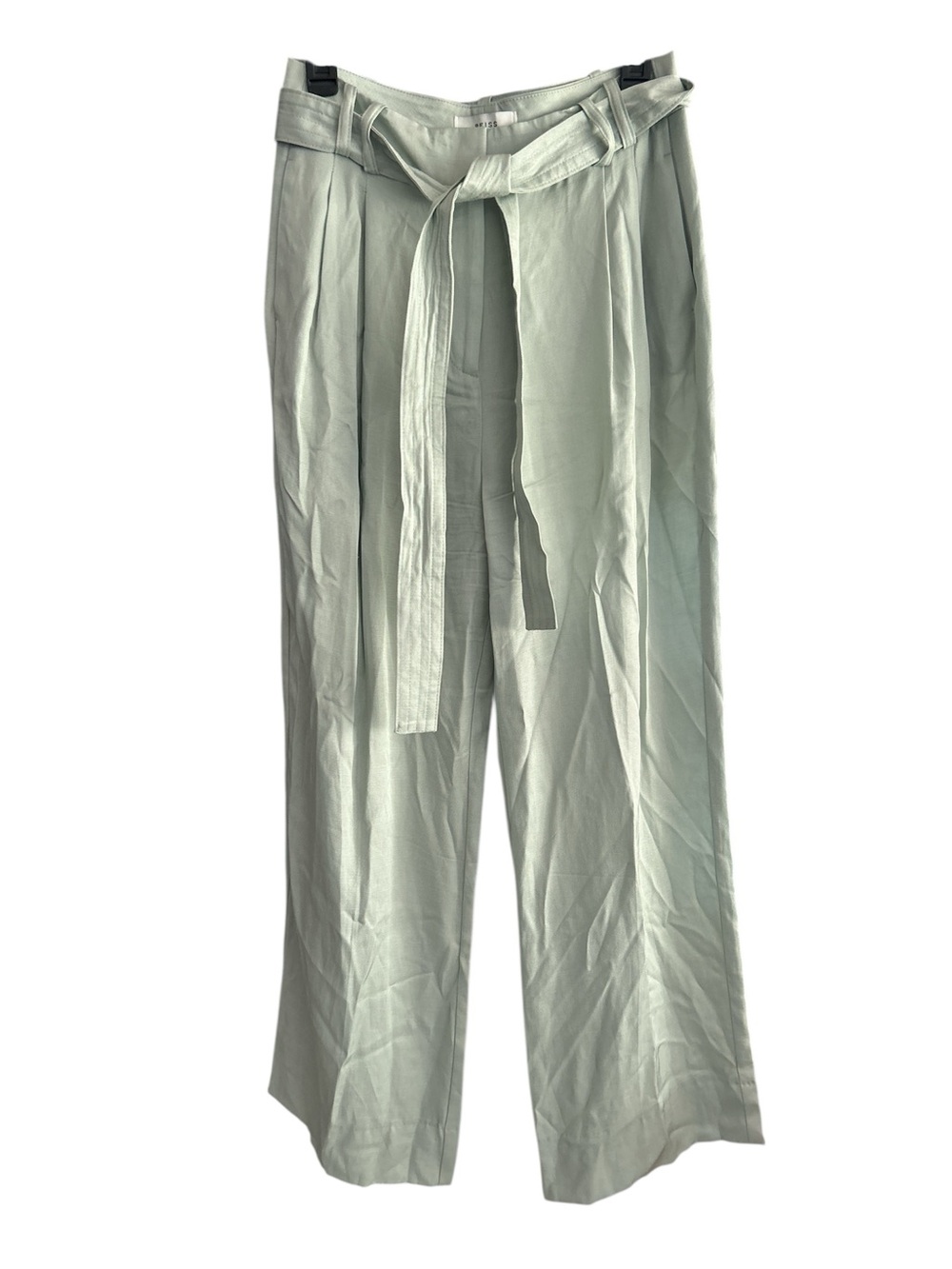 Reiss High-Rise Wide-Leg belted Trousers in Sage Green size 10 - Picture 2 of 7